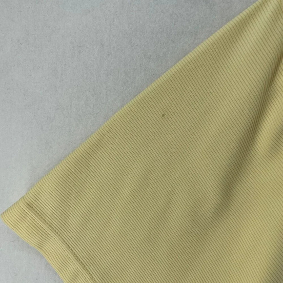 Cubavera Polo Shirt Mens Sz XL Yellow Striped Ribbed Collared Regular Side Slit - Picture 8 of 10